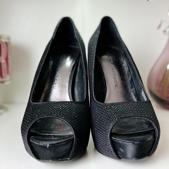 Chinese Laundry Black Sparkly Platform Heels Size 6.5 - Picture 8 of 11